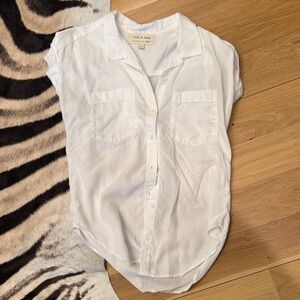 Cloth & Stone Crisp White Short Sleeve Shirt